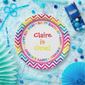 Assiettes En Carton Plats de fête d'anniversaire de Chevron (Fête)