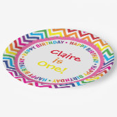 Assiettes En Carton Plats de fête d'anniversaire de Chevron (Angle)