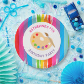 Assiettes En Carton Plats de fête d'anniversaire de peinture d'art (Fête)