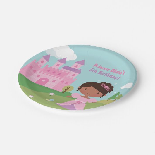 Assiettes En Carton Plats de fête d'anniversaire de princesse (Angle)