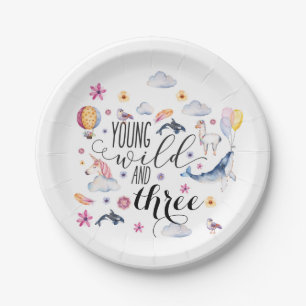 Assiettes En Carton Plats de jeune, sauvage, et trois fête