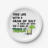 ASSIETTES EN CARTON PLATS DE PAPIER DE COCKTAIL - LA VIE, CHAUX, SEL, (Devant)