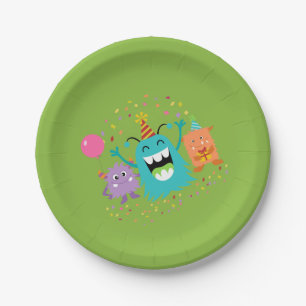 Assiettes En Carton Plats de partie de monstre d'ANNIVERSAIRE de MÂCH