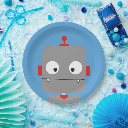 Assiettes En Carton Plats de partie de robots (Fête)