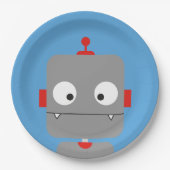 Assiettes En Carton Plats de partie de robots (Devant)