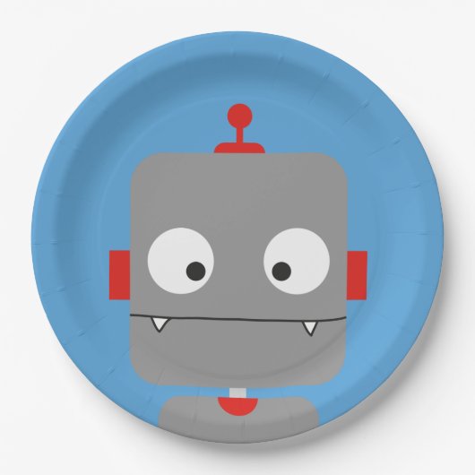 Assiettes En Carton Plats de partie de robots (Devant)