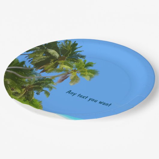 Assiettes En Carton Plats de partie de thème de plage (Angle)