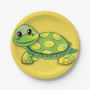 ASSIETTES EN CARTON PLATS DE PARTIE DE TORTUE DE BÉBÉ