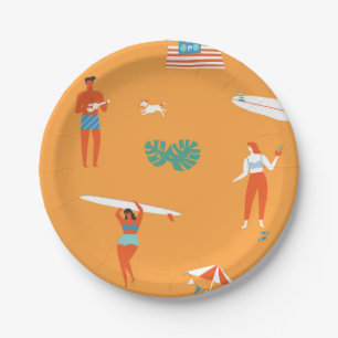 Assiettes En Carton Plats de réception au bord de la piscine