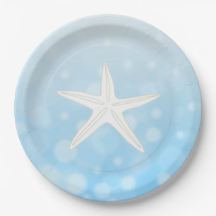 Assiettes En Carton Plats en papier à thème Starfish Blue Beach