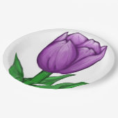 Assiettes En Carton Plats en porcelaine de Tulipe Violette (Angle)
