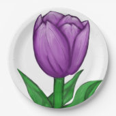 Assiettes En Carton Plats en porcelaine de Tulipe Violette (Devant)