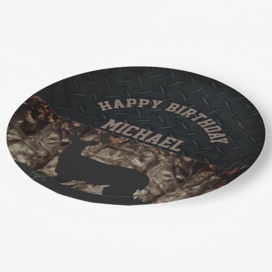 Assiettes En Carton Plats faits sur commande d'anniversaire de chasse (Angle)