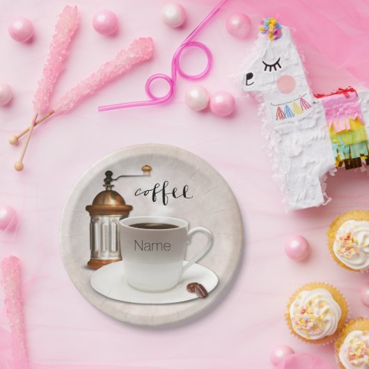 Assiettes En Carton Plats faits sur commande de café (Fête)