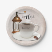 Assiettes En Carton Plats faits sur commande de café (Devant)