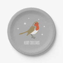 Plats gris de partie de papier d'oiseau de Robin