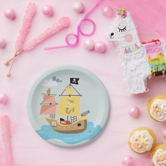 Assiettes En Carton Plats jetables de bateau de pirate (Fête)