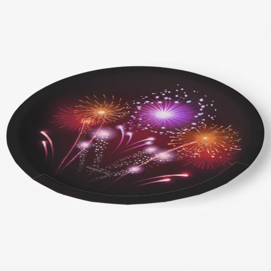 Assiettes En Carton Plats jetables de feux d'artifice (Angle)