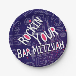Assiettes En Carton Plats juifs de Décoration-Papier de Mitzvah de