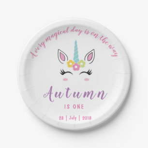 Assiettes En Carton Plats magiques d'anniversaire de licorne