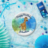 Assiettes En Carton Plats mignons de partie de girafe (Fête)