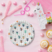 Assiettes En Carton Plats oranges bleus de Livre vert de flèche (Fête)