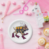 Assiettes En Carton Plats Papier de Chien Plongée Sous-Marine (Fête)