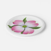 Assiettes En Carton Plats roses de fleur de cornouiller (Angle)