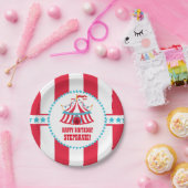 Assiettes En Carton Plats turquoises et rouges d'anniversaire de tente (Fête)