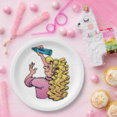 Assiettes En Carton Playful Girl with Crayon (Fête)