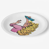 Assiettes En Carton Playful Girl with Crayon (Angle)