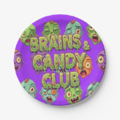 Assiettes En Carton Playful Monsters Zombies For Halloween (Devant)