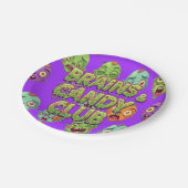 Assiettes En Carton Playful Monsters Zombies For Halloween (Angle)