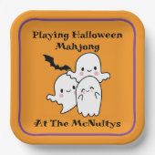 Assiettes En Carton Playing Halloween Mahjong Personalize NAME (Recto)