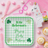 Assiettes En Carton Playing Lucky Mahjong Watercolor Shamrocks (Fête)