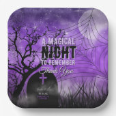 Assiettes En Carton Pleine lune de cimetière Starry Purple Goth (Recto)