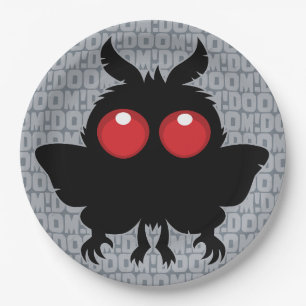 Assiettes En Carton Pleine Lune de Malheur Mignon Cryptide Mothman
