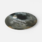 Assiettes En Carton Pleine lune Happy Haunween heureux (Angle)
