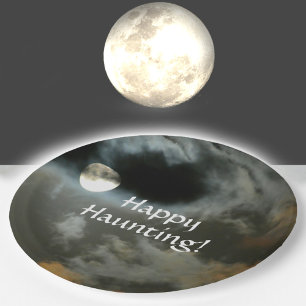 Assiettes En Carton Pleine lune Happy Haunween heureux