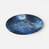 Assiettes En Carton Pleine lune lunaire céleste Galaxie Mariage (Angle)