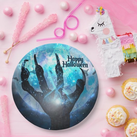 Assiettes En Carton Pleine lune Transformation Parti Halloween (Fête)