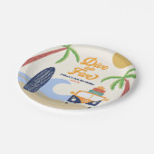 Assiettes En Carton Plongez dans cinq Surfs Board Bleu 5e anniversaire (Angle)