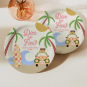 Assiettes En Carton Plongez dans cinq Surfs Pink 5e anniversaire fête