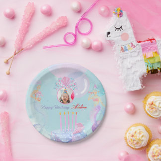 Assiettes En Carton Plongez dans une fête d'anniversaire de sirène !