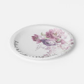 Assiettes En Carton Plorale classique lilas et mariage rose (Angle)