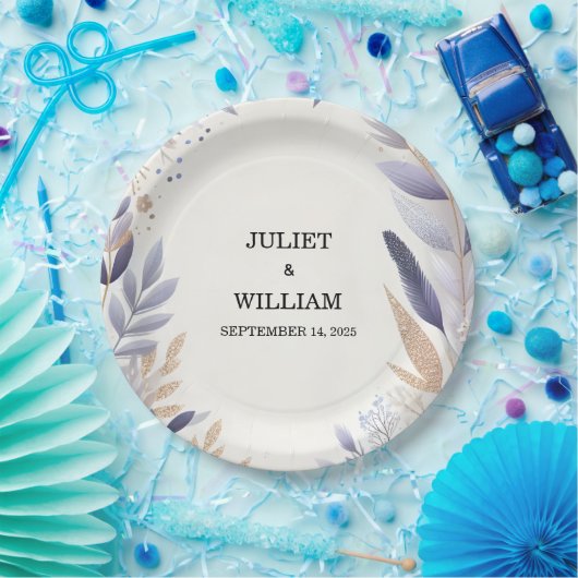 Assiettes En Carton Plum Automne Printemps Été Lavande Sage Mariage (Fête)