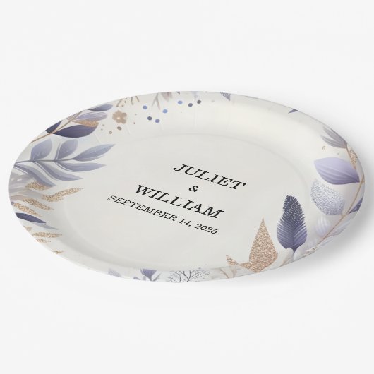 Assiettes En Carton Plum Automne Printemps Été Lavande Sage Mariage (Angle)