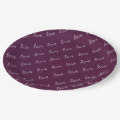 Assiettes En Carton Plum Bourgogne "Amour" (Angle)