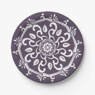 Assiettes En Carton Plum Mandala