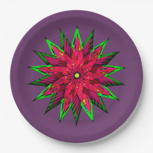 Assiettes En Carton Plum Merveilleux Poinsettia WOW